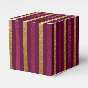 Ballotins Glam Vintage de Bourgogne et d'or Faux Foil Stripe