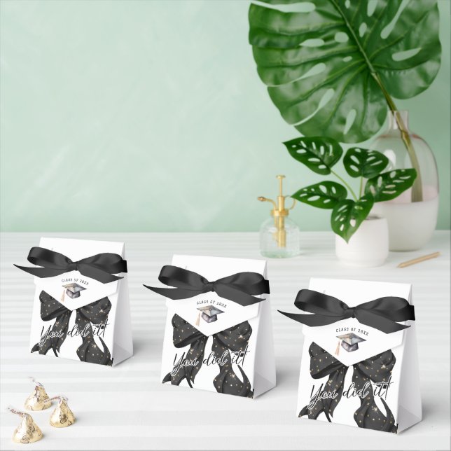 Ballotins Glamor Black Gold Bow Graduation (Multiple)