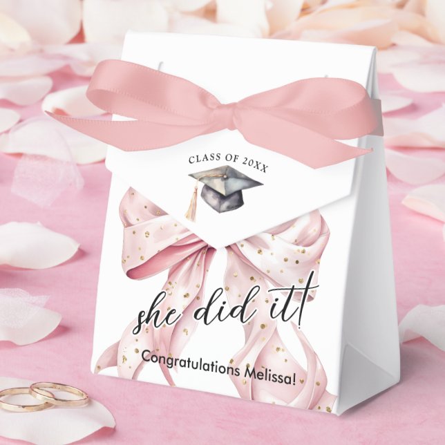 Ballotins Glamor Rosegold Bow Graduation (Mariage)