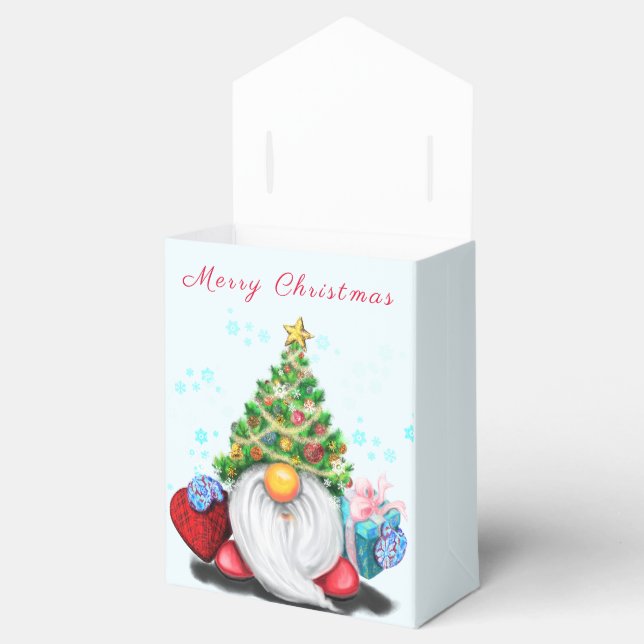 Ballotins Gnome avec boîte cadeau Casquette Arbre de Noël (Ouvert)