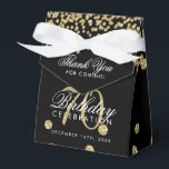 Ballotins Gold Black 70e anniversaire Merci Confetti<br><div class="desc">Elégant "Merci" 70e anniversaire Gold Faux Parties scintillant Confetti Design noir.</div>