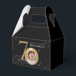 Ballotins Gold Black Calligraphy Photo personnalisée 70e ann<br><div class="desc">Gold Black Calligraphy Custom Photo 70th Birthday Ballotins. Et élégamment conçu invitation spéciale fête d'anniversaire,  avec une photo personnalisée de personne d'anniversaire et de calligraphie script avec des éléments florissants vintages. Assez simple pour s'adapter à une variété de thèmes et de couleurs ! Besoin d'aide ? Contactez-moi !</div>