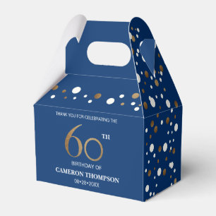 Ballotins Gold Confetti bleu foncé 60e anniversaire Personna
