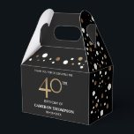 Ballotins Gold Confetti Noir 40e anniversaire Ballotin<br><div class="desc">Fêtez un anniversaire marquant dans le style avec notre Gold Confetti Black 40th Birthday Ballotin! Ce design chic et classique combine à merveille l'or, le noir et le blanc confetti, ce qui donne le ton parfait pour une fabuleuse célébration du 40e anniversaire. Personnalisez et customisez ce ballotin avec le nom...</div>