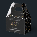 Ballotins Gold Confetti Noir 40e anniversaire Ballotin<br><div class="desc">Fêtez un anniversaire marquant dans le style avec notre Gold Confetti Black 40th Birthday Ballotin! Ce design chic et classique combine à merveille l'or, le noir et le blanc confetti, ce qui donne le ton parfait pour une fabuleuse célébration du 40e anniversaire. Personnalisez et customisez ce ballotin avec le nom...</div>