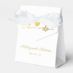 Ballotins Gold et blanc Je fais mariage Favor Box