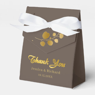Ballotins Gold Eucalyptus Mariage Favor Box