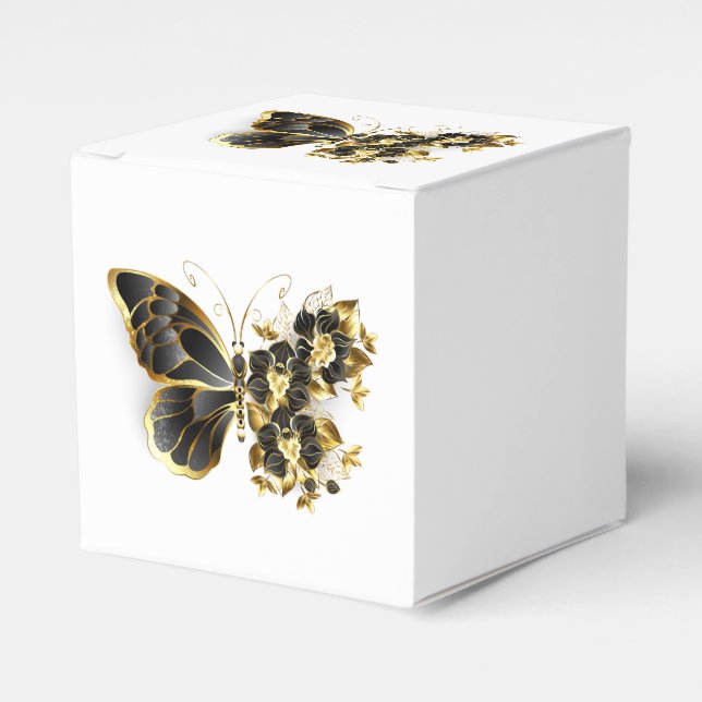 Ballotins Gold flower Butterfly with Black Orchid (Verso)