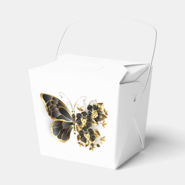Ballotins Gold flower Butterfly with Black Orchid (Verso)