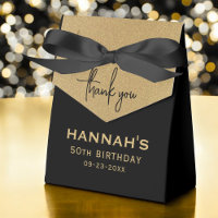Gold Foil 50th Birthday Name Script Merci