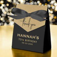 Gold Foil 70th Birthday Name Script Merci