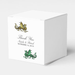 Ballotins Gold Green Dragon Wedding Favor Boxes