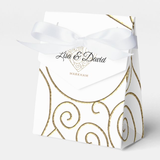 Ballotins Gold Heart Noms de la nouvelle mariée boîte de pré (Verso)