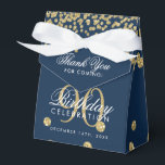 Ballotins Gold Navy Blue 90e anniversaire Merci Confetti<br><div class="desc">Elégant "Merci" 90e anniversaire Gold Faux Parties scintillant Confetti Marine Blue design.</div>