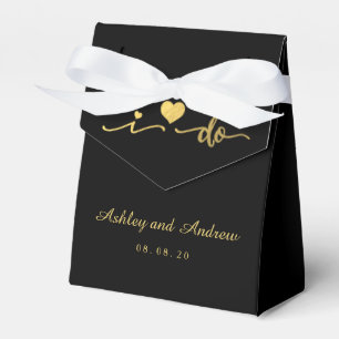 Ballotins Gold Noir mignon Fun I Do Wedding Favor Box