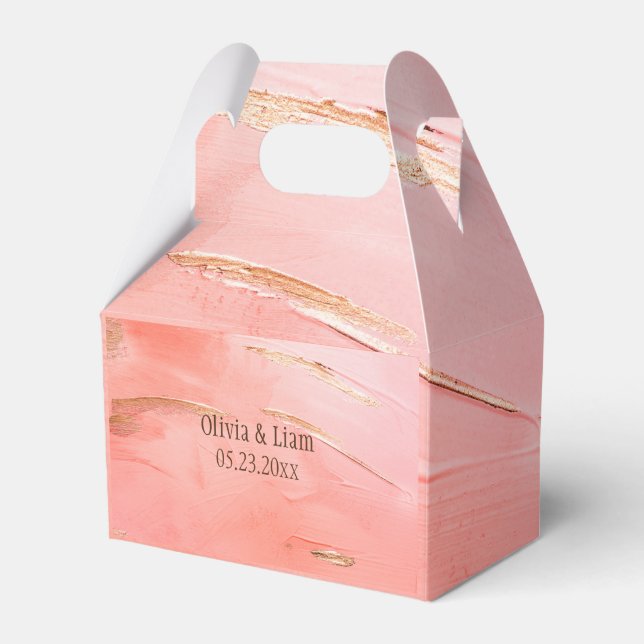 Ballotins Gold Peach Melon Nom Abstrait Mariage moderne (Verso)