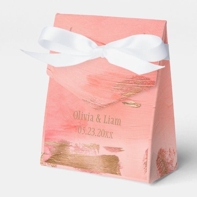 Ballotins Gold Peach Melon Nom Abstrait Mariage moderne (Verso)