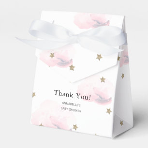 Ballotins Gold Stars & Clouds Rose Baby shower boîte cadeau