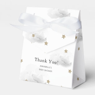 Ballotins Gold Stars & Grey Clouds Baby shower boîte cadeau