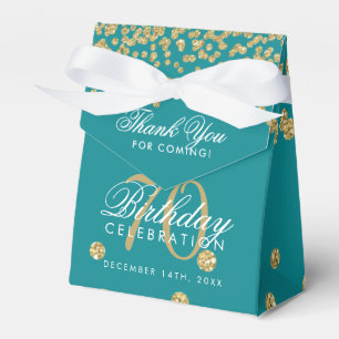 Ballotins Gold Turquoise 70e anniversaire Merci Confetti