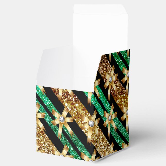 Ballotins Gold Vert & Black Faux Parties scintillant Gold Di (Ouvert)