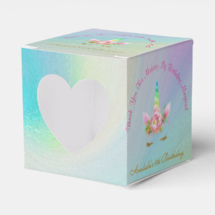 Ballotins Golden Unicorn Rainbow Merci Cupcake Box