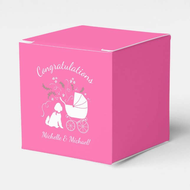 Ballotins Goldendoodle Dog Baby Shower Pink Girl (Verso)