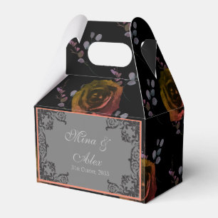 Ballotins Goth Dark Floral Personnalisé Mariage Favor Box
