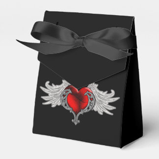 Ballotins Goth Heart avec Angel Wings boîte cadeau