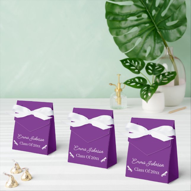 Ballotins Graduation Simple, Violet Et Blanc Customisé (Multiple)