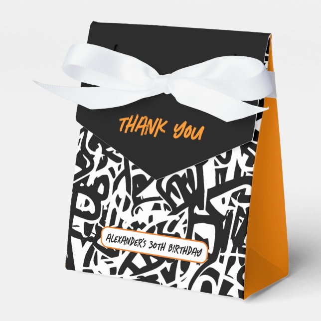 Ballotins Graffiti Noir Orange Merci Anniversaire (Verso)