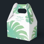Ballotins Grandes feuilles de monstera verdure botanique mar<br><div class="desc">Boîte de faveur pour mariage - bonbons/cadeaux invités thème Hawaii tropical dessin original à la main</div>