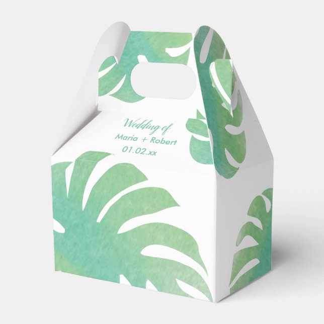 Ballotins Grandes feuilles de monstera verdure botanique mar (Verso)