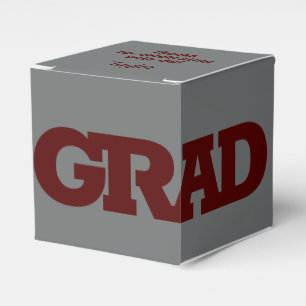 Ballotins Gras GRAD Dark Maroon sur Grey Graduation Party