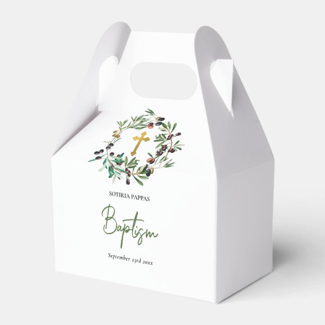 Ballotins Grec Orthodoxe baptême Baptême Olives Verdure (Verso)