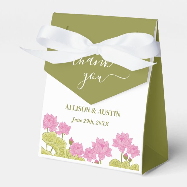 Ballotins Green Lotus Lily Flowers Mariage Indien (Verso)