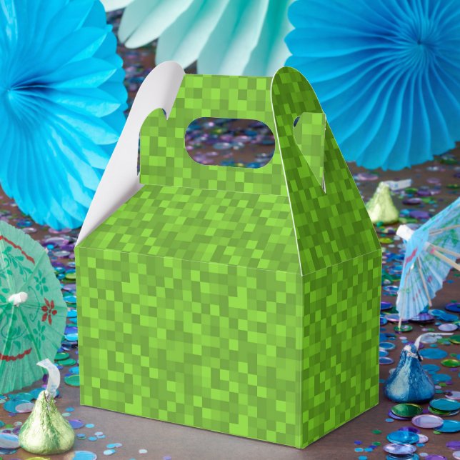 Ballotins Green Pixel Pattern Retro 8-Bit Gaming (Fête)