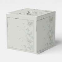 Grey and Blue Butterfly Meadow Wedding boîte de pr