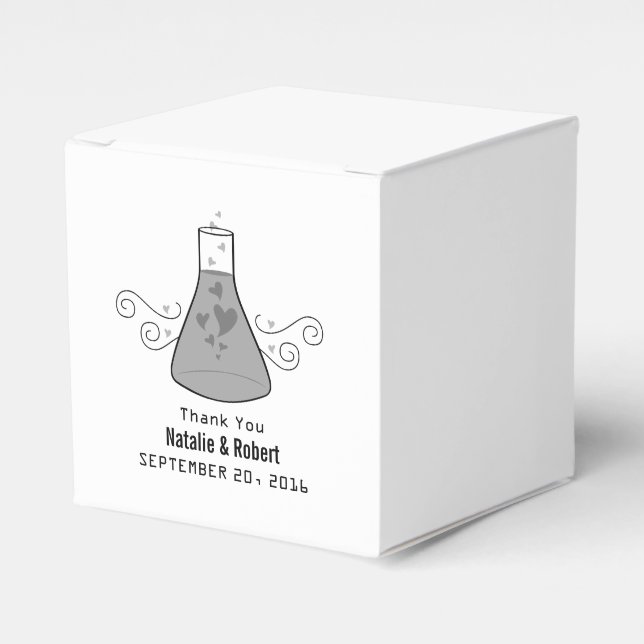 Ballotins Grey Sweet Chimie Mariage Faveur Boîtes (Verso)