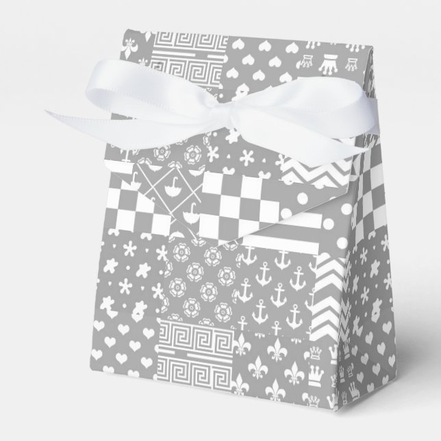 Ballotins Gris Blanc Mixte Motif Patchwork Design (Verso)