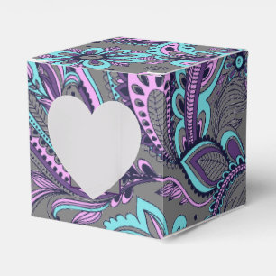 Ballotins Gris Charbon Élégant Paisley Turquoise Violet