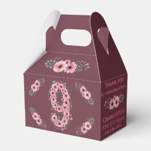 Ballotins Gros 9e anniversaire Fleurs roses Fille Foliage ve