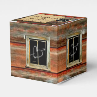 Ballotins Grotte rustique Bois Graffiti Coeur Mariage Favor