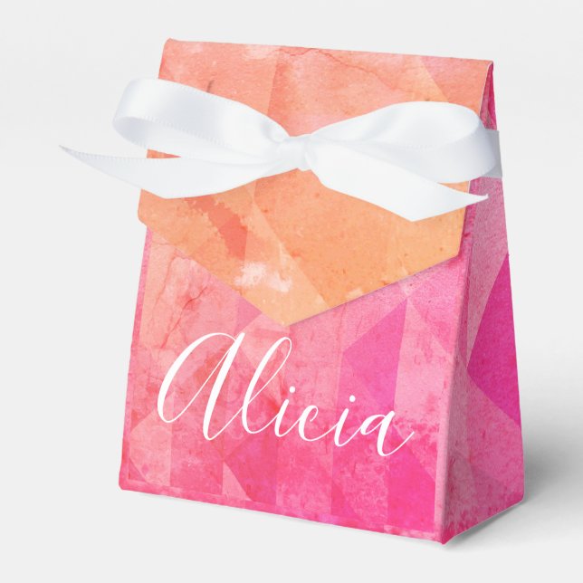 Ballotins Grunge rose orange aquarelle nom personnalisé text (Verso)