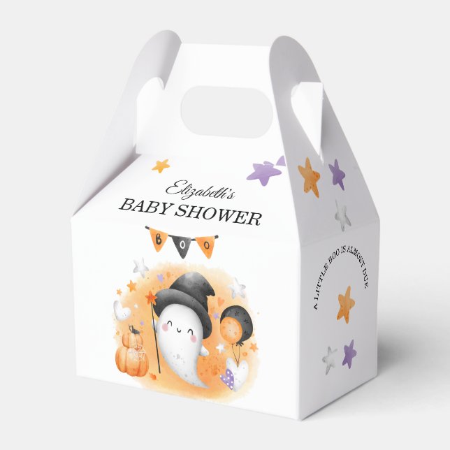 Ballotins Halloween Orange Boo Baby shower Ballotin (Verso)