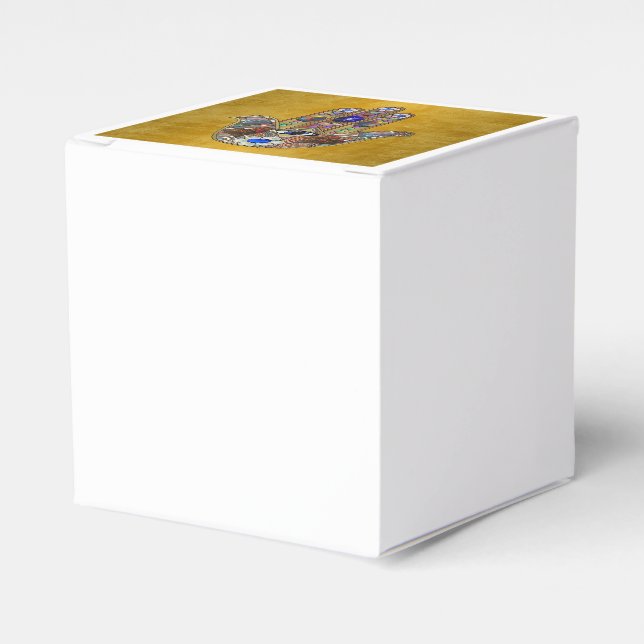 Ballotins Hamsa Coeurs Fleurs Opal Art sur Or (Verso)