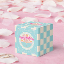 Happy Birthday Fun Party Box, Blue Checkered