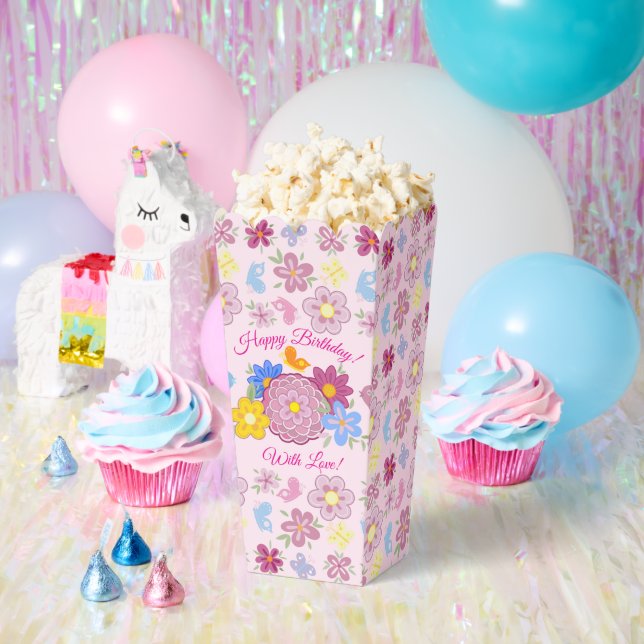 Ballotins Happy Birthday Wild Flowers Garden Birds Pattern (Fête)