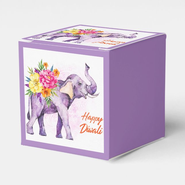 Ballotins Happy Diwali (Elephant with Colorful Flowers) (Verso)