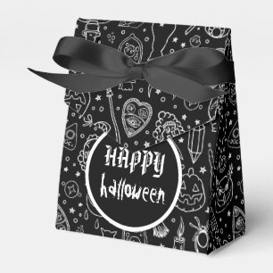 Ballotins Happy Halloween Black Doodle Motif